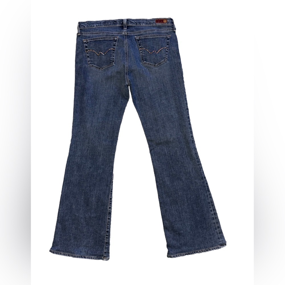 AG Adriano Goldschmied Vintage BootCut Jeans With Bedazzled Rhinestone Pockets